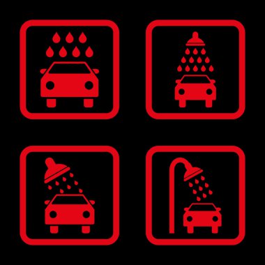 Araba duş düz kare vektör simgesi