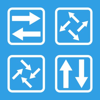 Exchange oklar düz kare vektör simgesi