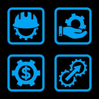 Geliştirme düz kare vektör simgesi