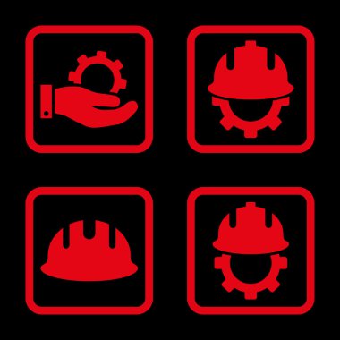 Geliştirme düz kare vektör simgesi