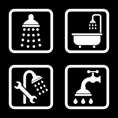 Duş düz kare vektör simgesi