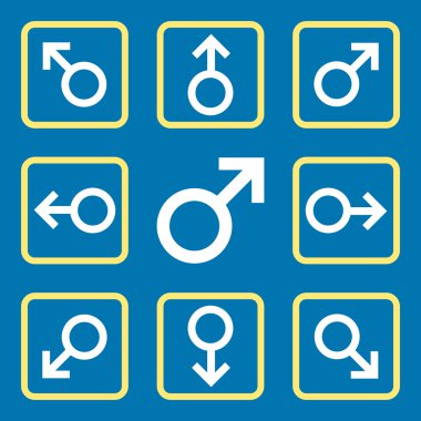 Yön düz kare vektör simgesi