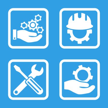 Geliştirme düz kare vektör simgesi