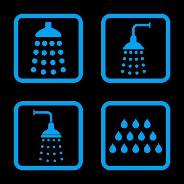 Duş düz kare vektör simgesi