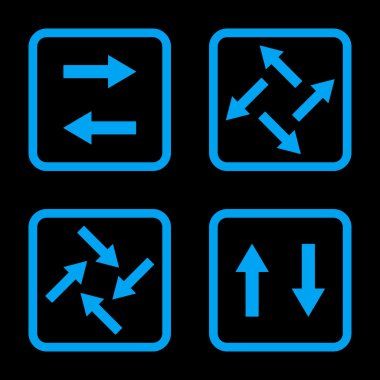 Exchange oklar düz kare vektör simgesi