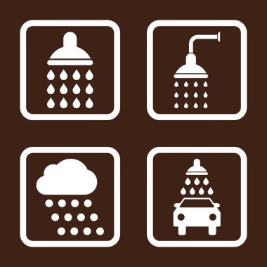 Duş düz kare vektör simgesi