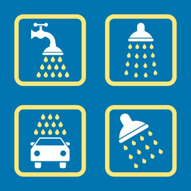 Duş düz kare vektör simgesi