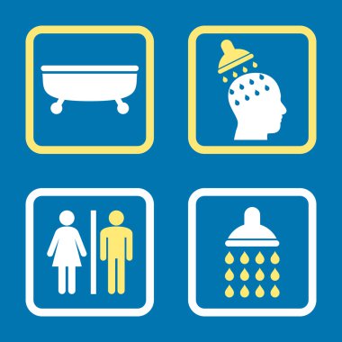 Sıhhi düz kare vektör simgesi