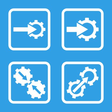 Entegrasyon vites düz kare vektör simgesi