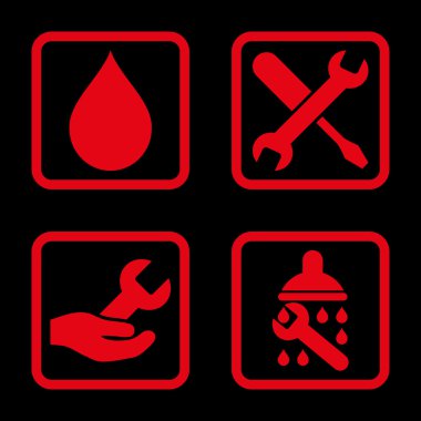 Duş düz kare vektör simgesi