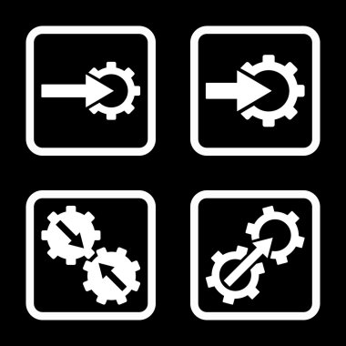 Entegrasyon vites düz kare vektör simgesi