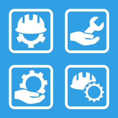 Geliştirme düz kare vektör simgesi