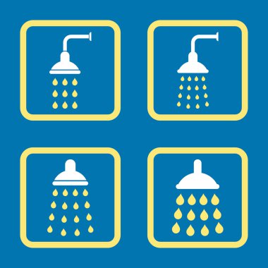 Duş düz kare vektör simgesi