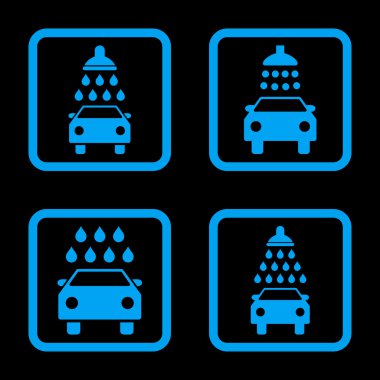 Carwash düz kare vektör simgesi