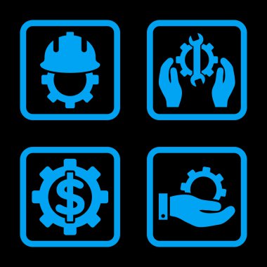 Geliştirme düz kare vektör simgesi