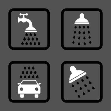 Duş düz kare vektör simgesi