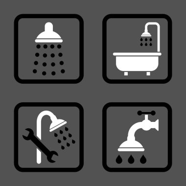 Duş düz kare vektör simgesi