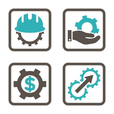 Geliştirme düz kare vektör simgesi