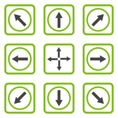 Yön okları düz kare vektör simgesi
