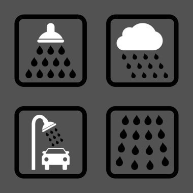 Duş düz kare vektör simgesi