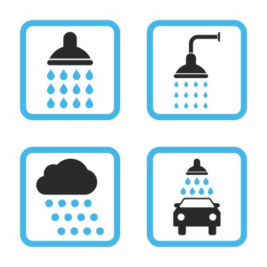 Duş düz kare vektör simgesi