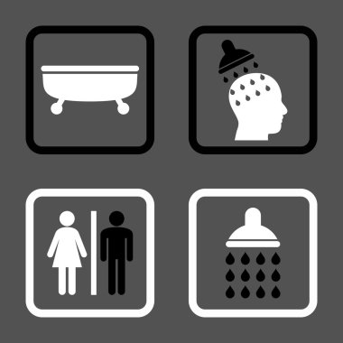 Sıhhi düz kare vektör simgesi