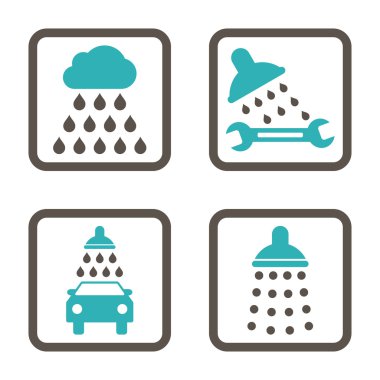 Duş düz kare vektör simgesi