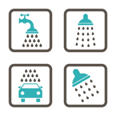 Duş düz kare vektör simgesi