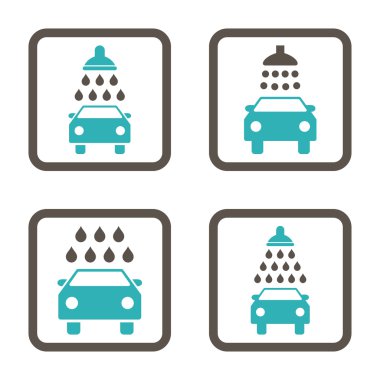 Carwash düz kare vektör simgesi