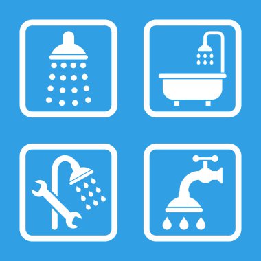 Duş düz kare vektör simgesi