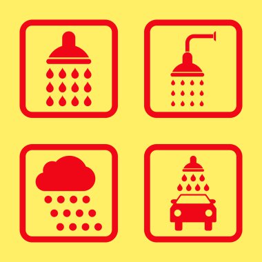 Duş düz kare vektör simgesi