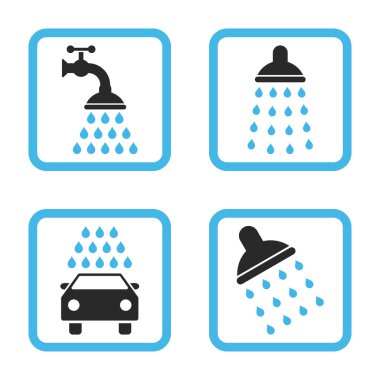 Duş düz kare vektör simgesi