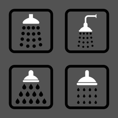 Duş düz kare vektör simgesi