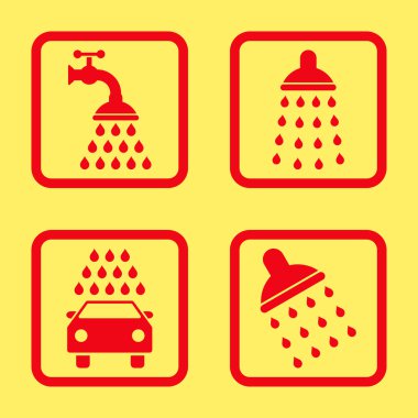 Duş düz kare vektör simgesi