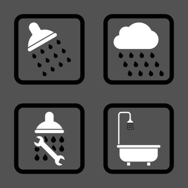 Duş düz kare vektör simgesi