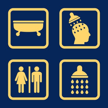 Sıhhi düz kare vektör simgesi