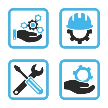 Geliştirme düz kare vektör simgesi