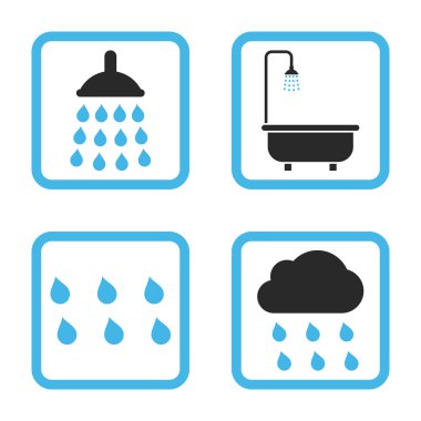 Duş düz kare vektör simgesi