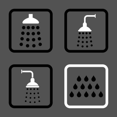 Duş düz kare vektör simgesi