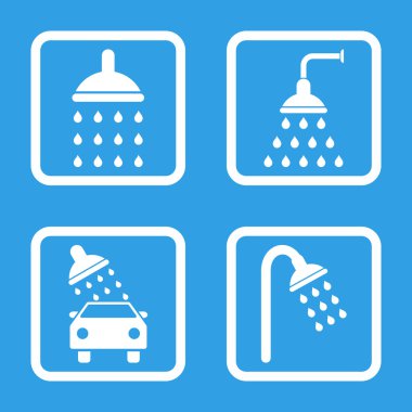 Duş düz kare vektör simgesi