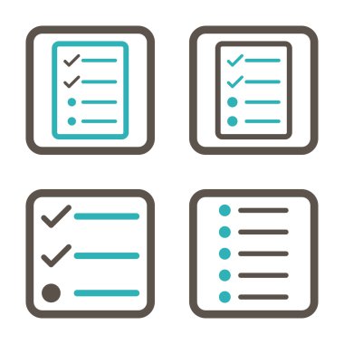 Liste öğeleri düz kare vektör simgesi