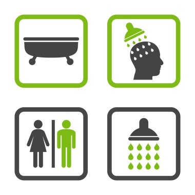 Sıhhi düz kare vektör simgesi