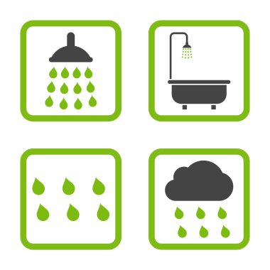 Duş düz kare vektör simgesi