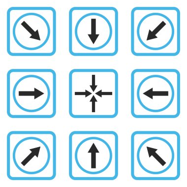 Yön okları düz kare vektör simgesi