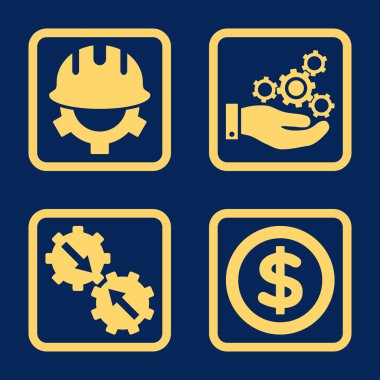 Geliştirme düz kare vektör simgesi