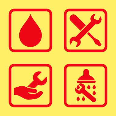 Duş düz kare vektör simgesi