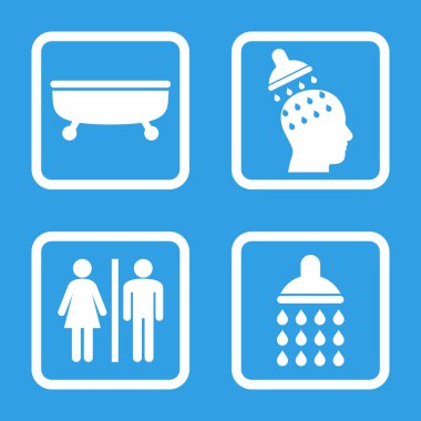 Sıhhi düz kare vektör simgesi