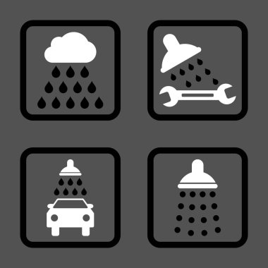 Duş düz kare vektör simgesi