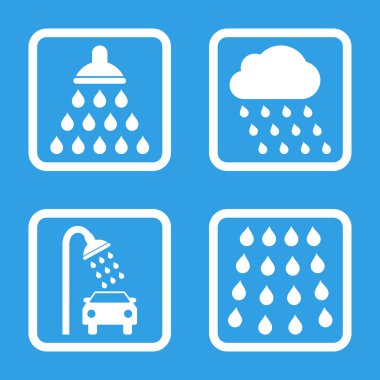 Duş düz kare vektör simgesi