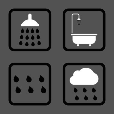 Duş düz kare vektör simgesi